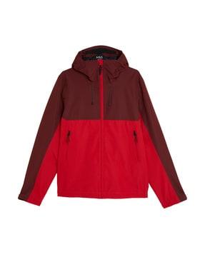 colourblocked zip-front jacket