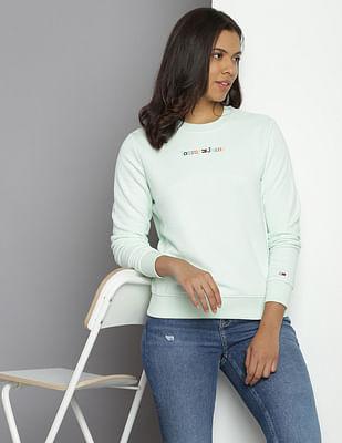 coloured serif linear logo sweatshirt