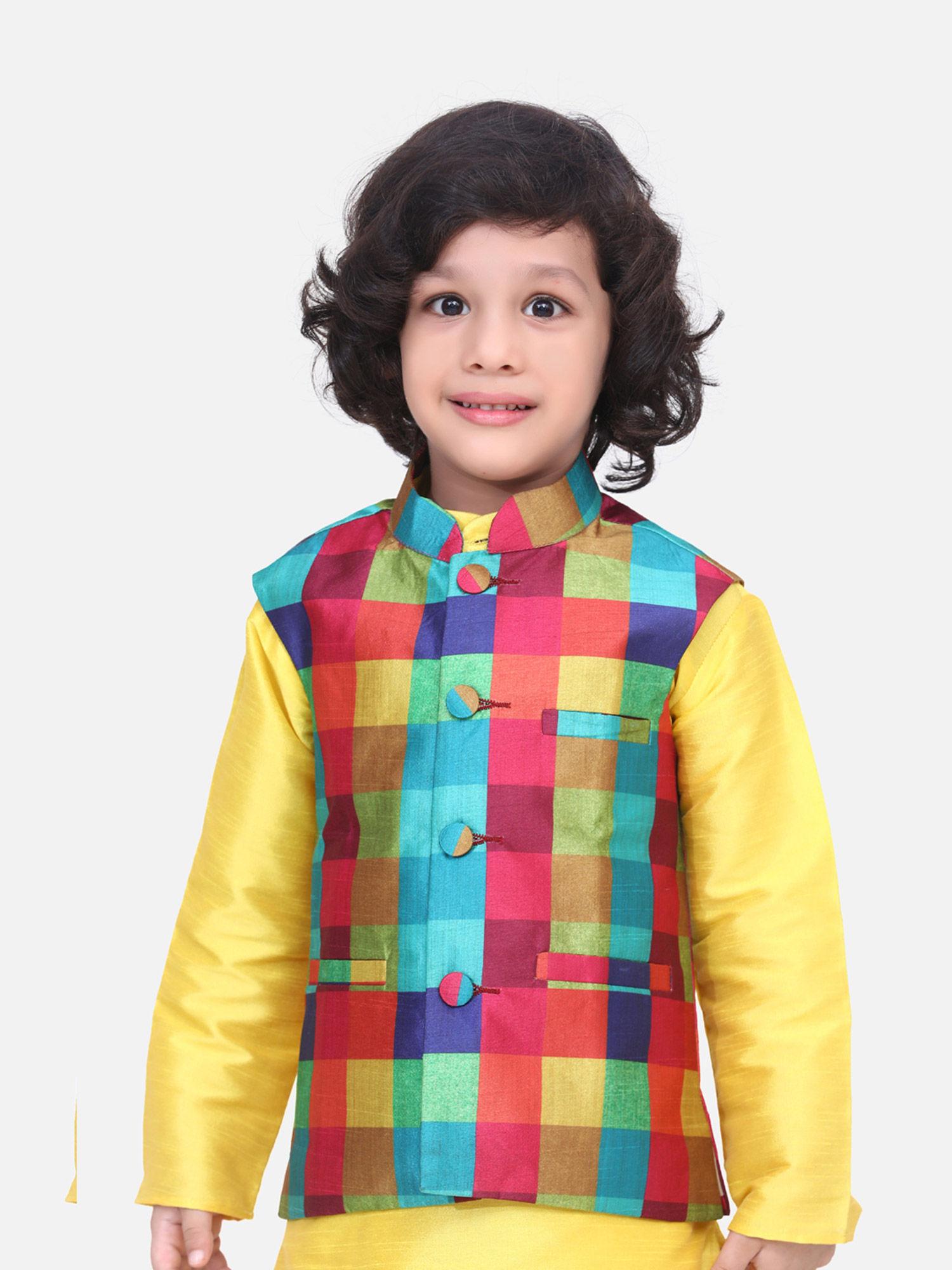 colourful digital print nehru jacket printed