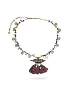 colourful long necklace