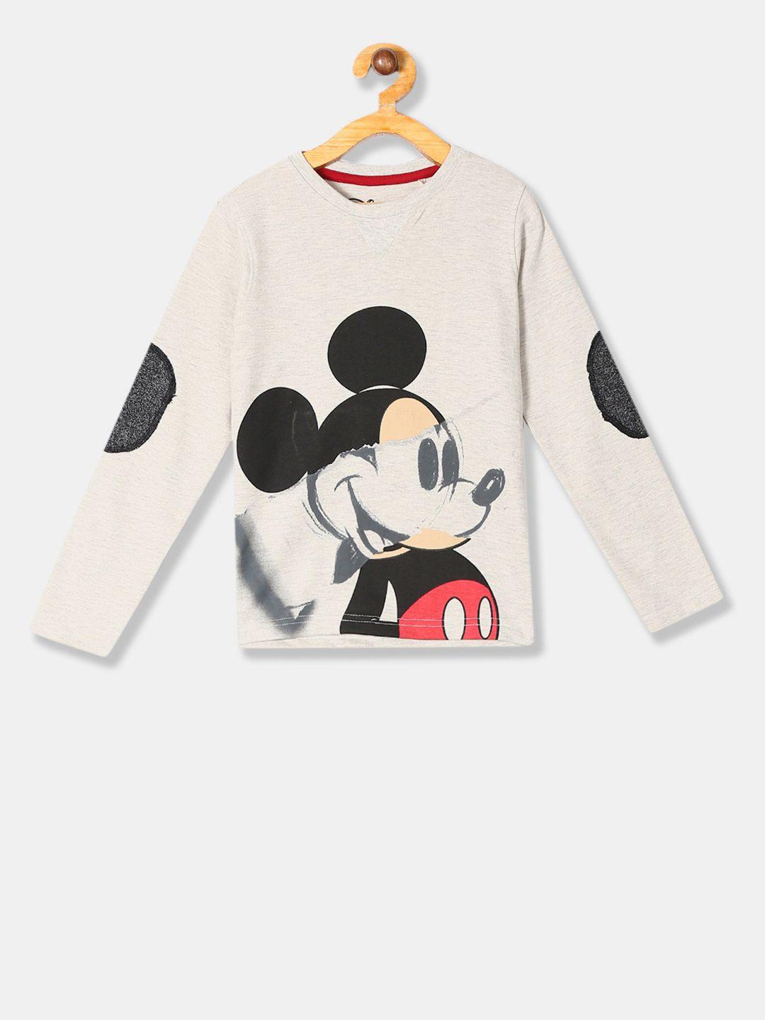 colt boys black mickey mouse printed round neck t-shirt
