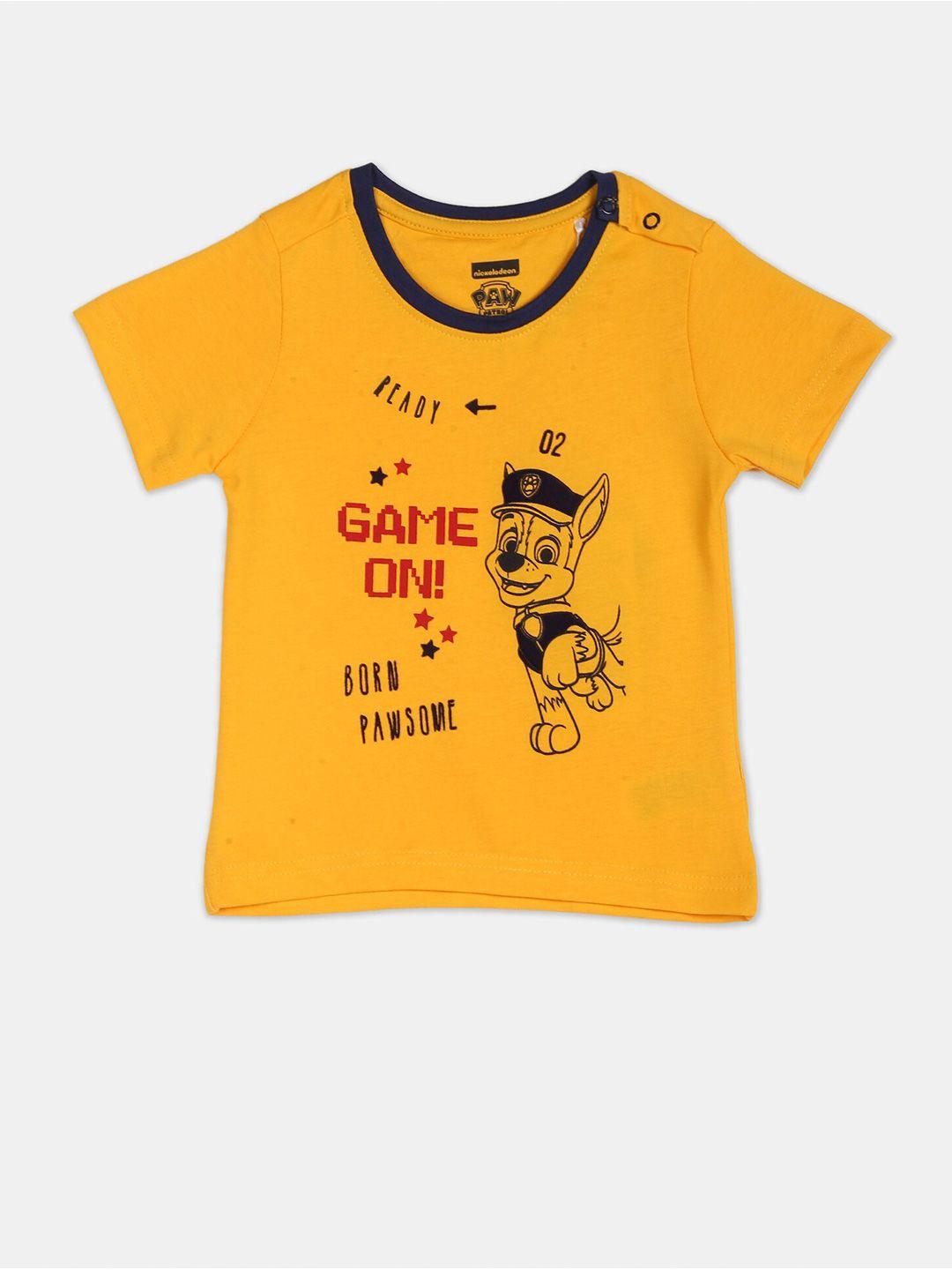 colt boys yellow printed t-shirt