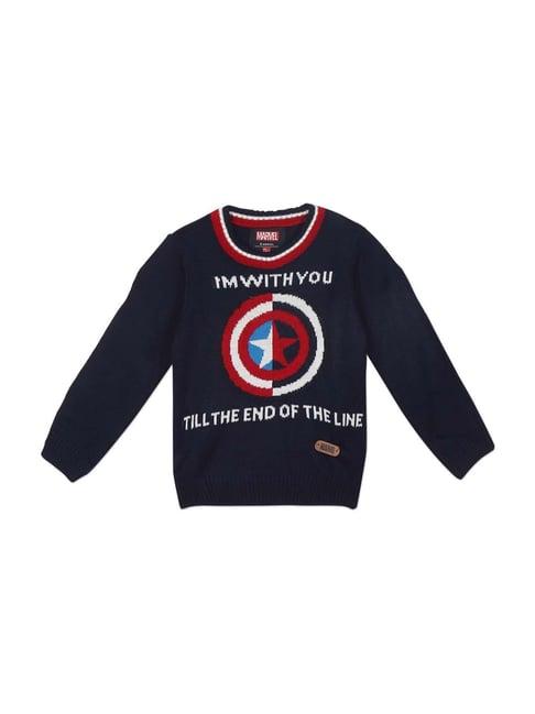 colt kids blue printed sweater