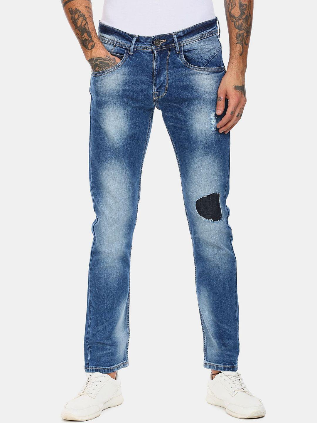 colt men blue slim fit mildly distressed heavy fade jeans