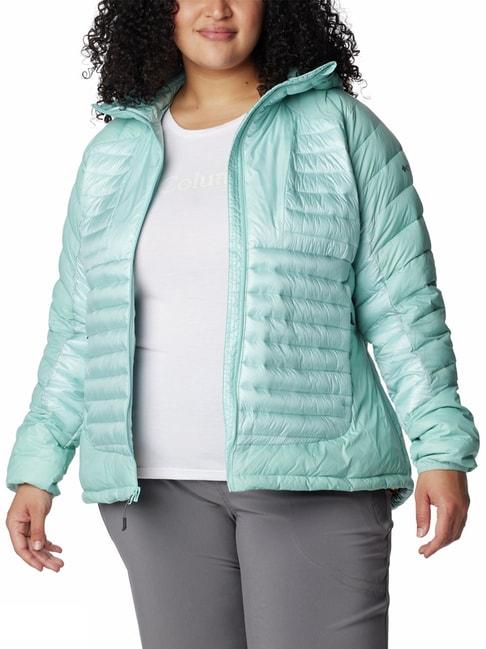 columbia blue hooded puffer jacket