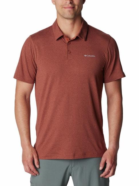 columbia brown regular fit polo t-shirt