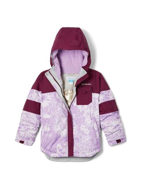 columbia kids mighty mogul ii purple & maroon floral print full sleeves jacket