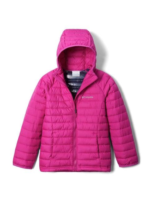 columbia kids powder lite magenta pink regular fit full sleeves jacket