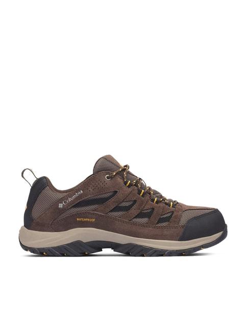 columbia men's crestwood waterproof brown outdoor shoes