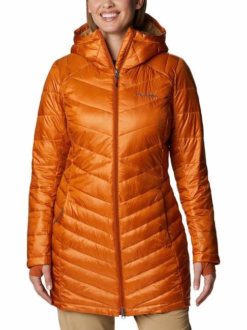 columbia orange full sleeve joy peak puffer jacket