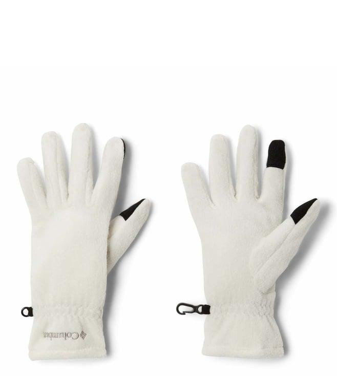 columbia white benton springs fleece gloves (large)