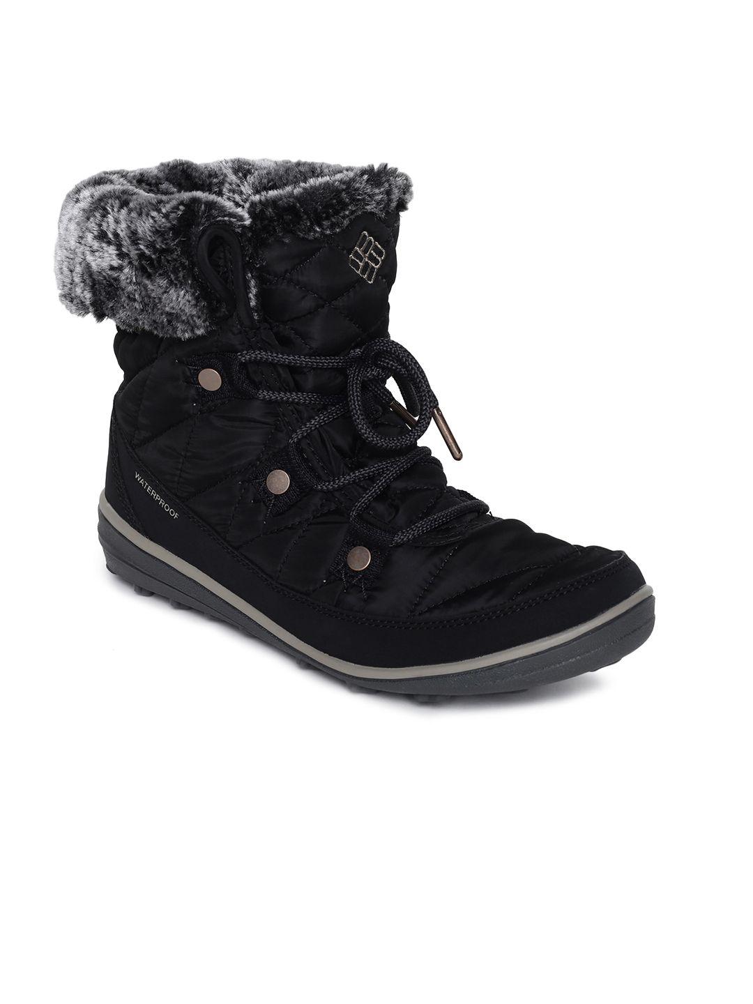 columbia women black heavenly omni heat quilted waterproof winter outdoor short boots