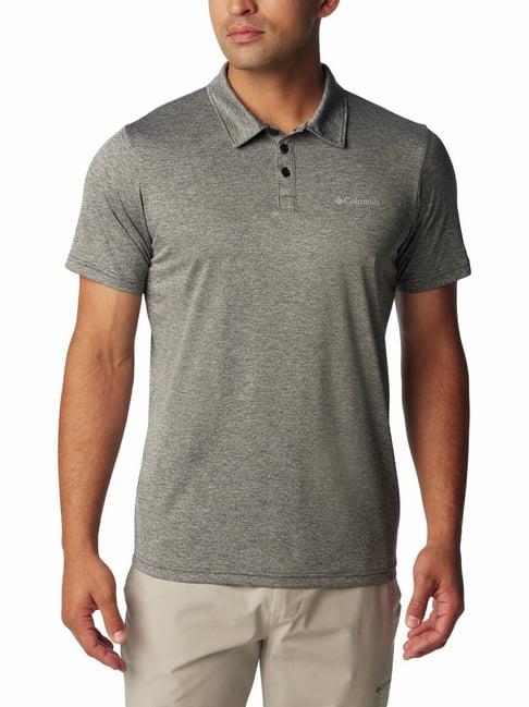 columbia black heather regular fit polo t-shirt