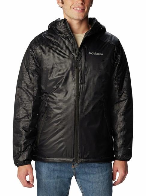 columbia black regular fit hooded jacket