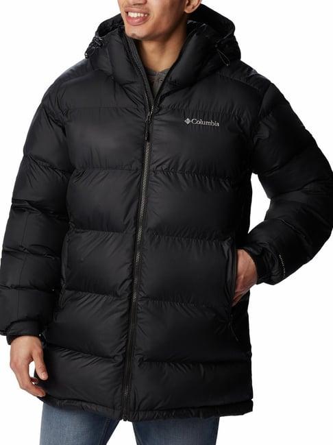 columbia black regular fit hooded jacket