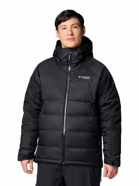 columbia black regular fit roaring fork hooded jacket