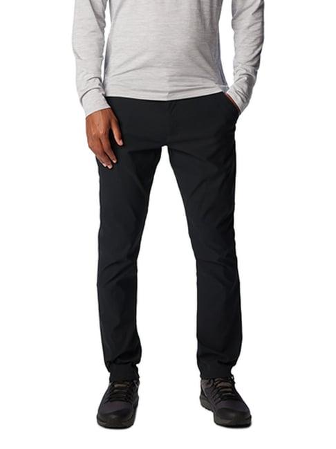 columbia black straight fit trousers