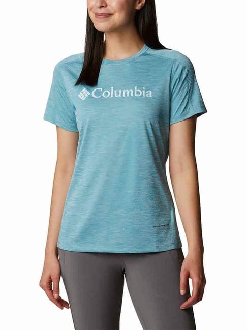 columbia blue logo printed w zero rules  crew t-shirt