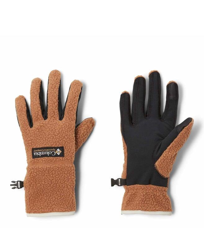 columbia brown helvetia sherpa gloves (small)
