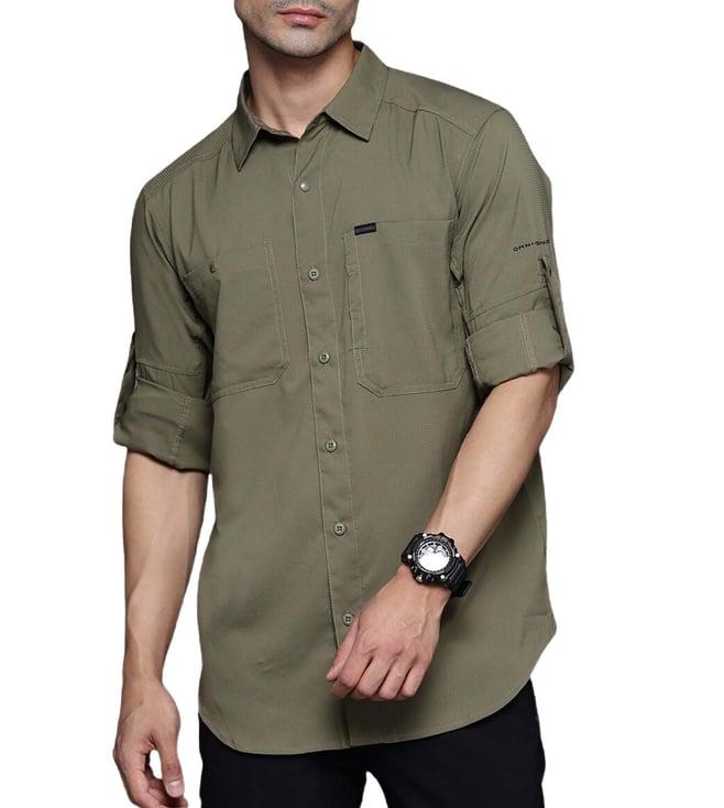 columbia green silver ridge utility lite regular fit shirt