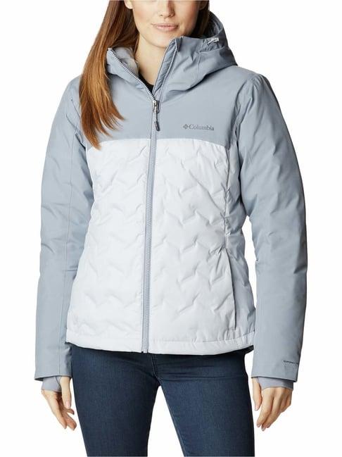 columbia grey & white color-block padded jacket