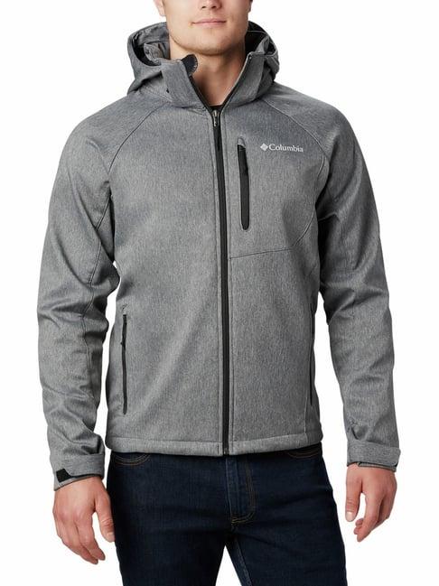 columbia grey regular fit hooded jacket