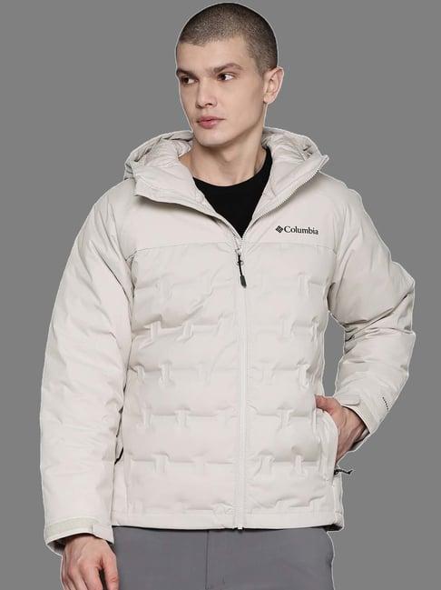 columbia light beige regular fit grand trek hooded jacket