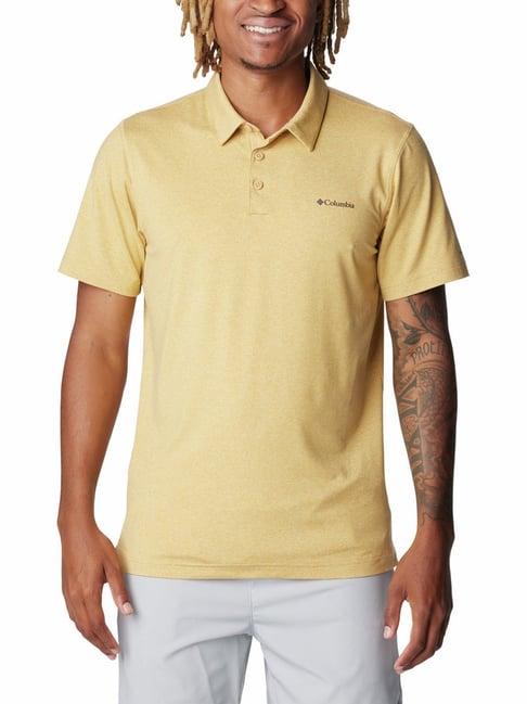 columbia light camel regular fit polo t-shirt