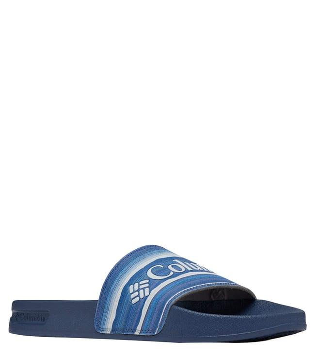 columbia men's hood river logo blue slide sandals
