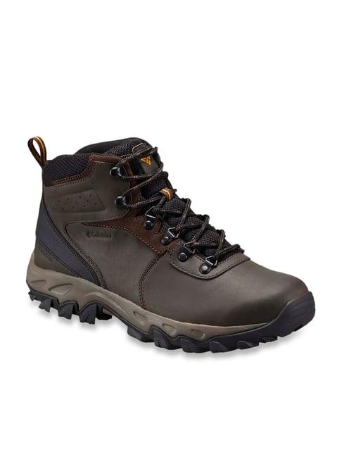 columbia men's newton ridge plus ii waterproof brown hiking shoes