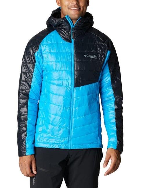 columbia men blue platinum peak hooded jacket