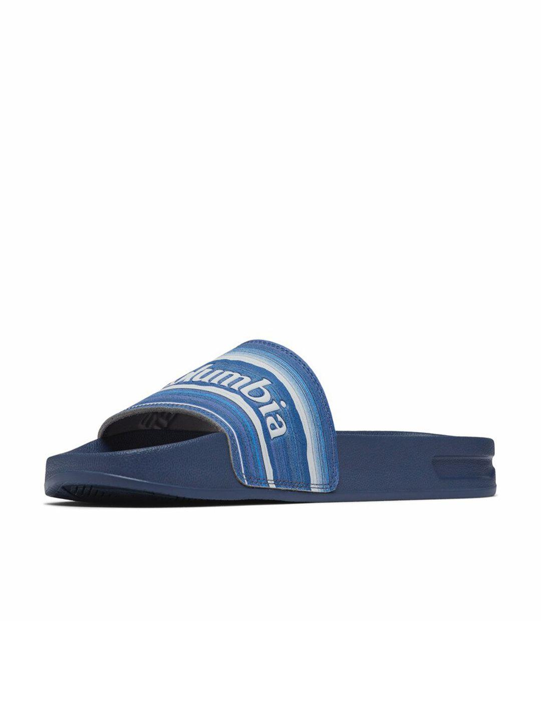 columbia men blue printed sliders