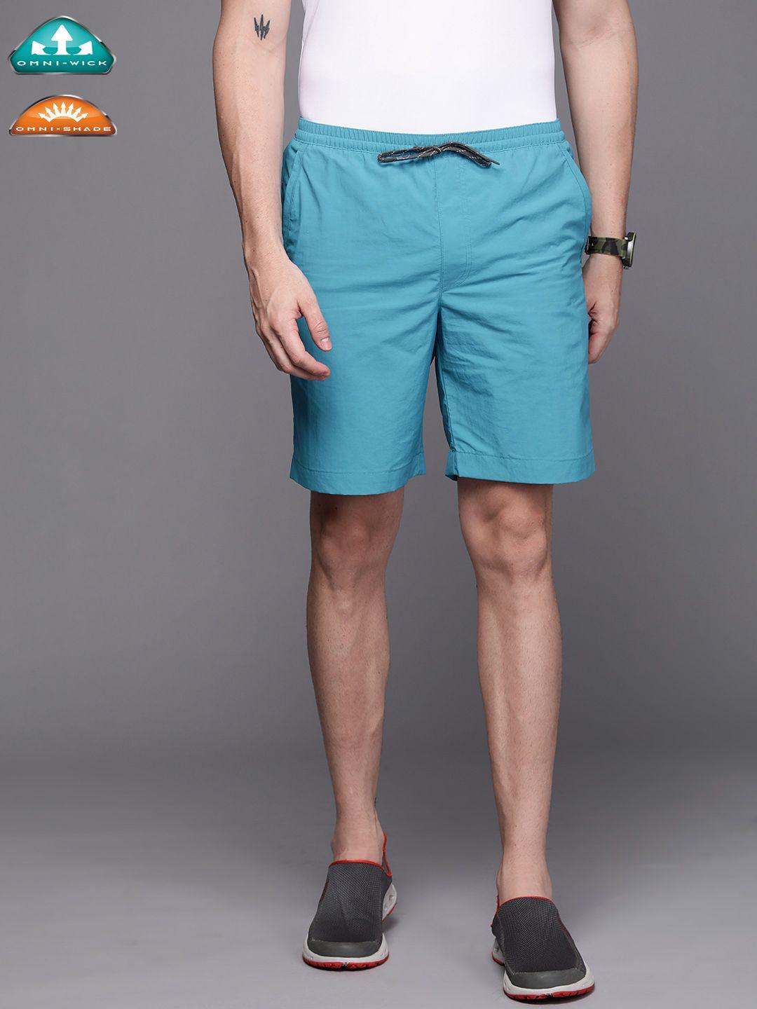 columbia men blue solid omni-shield omni-shade summerdry short