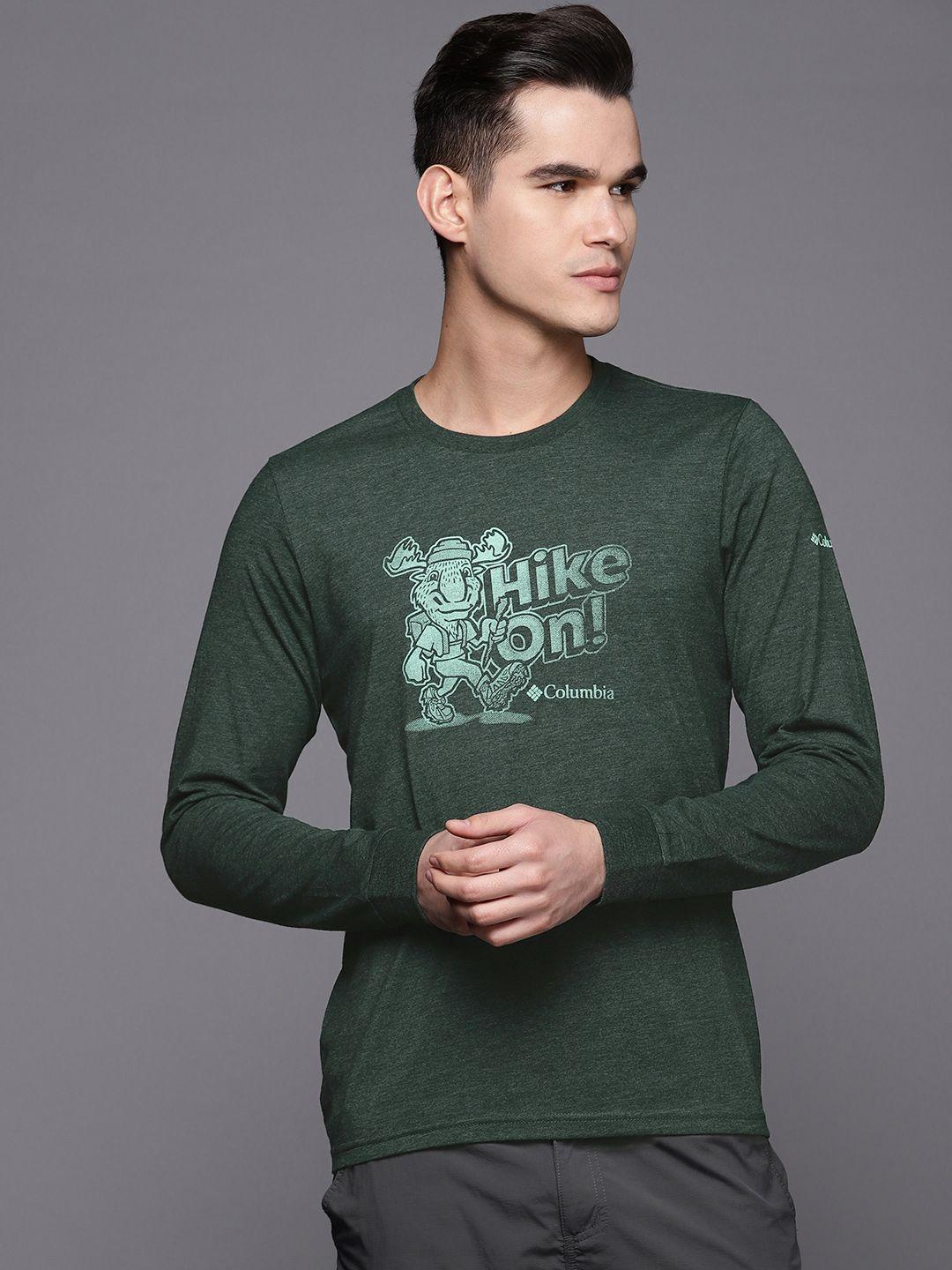 columbia men green printed upf50 apres lifestyle t-shirt
