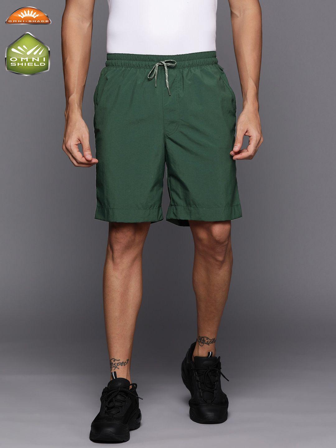 columbia men green solid sports shorts