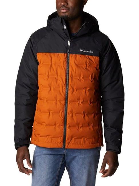 columbia men orange grand trek ii down hooded jacket