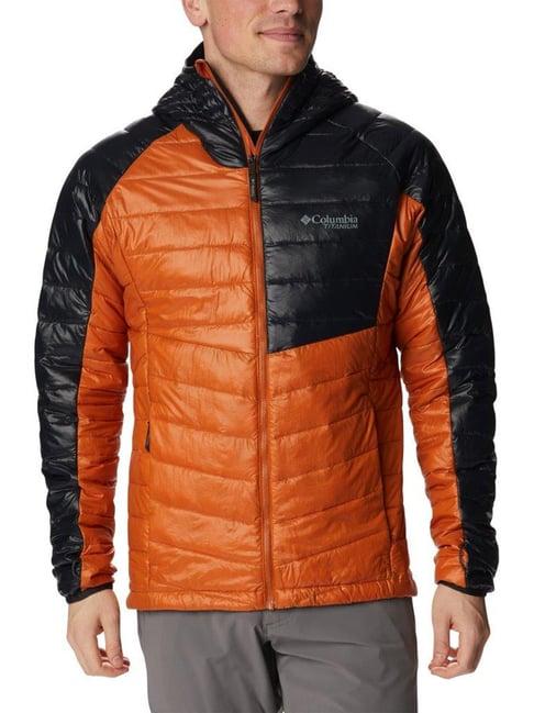 columbia men orange platinum peak hooded jacket