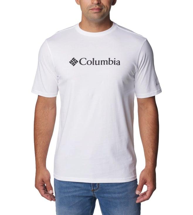 columbia men white csc basic logo short sleeve t-shirt