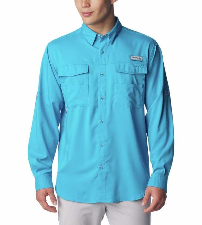 columbia mens blue blood and guts iv woven ls shirt