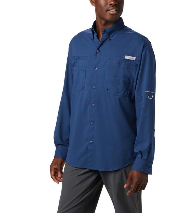 columbia mens blue tamiami ii ls shirt