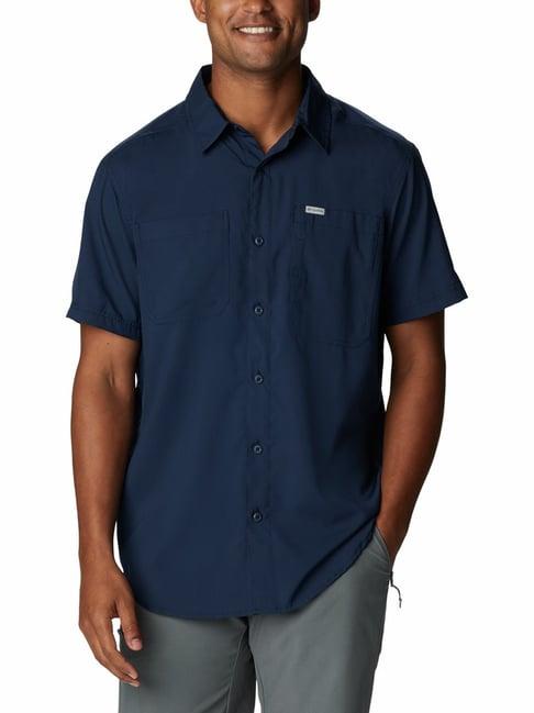 columbia mid navy regular fit shirt