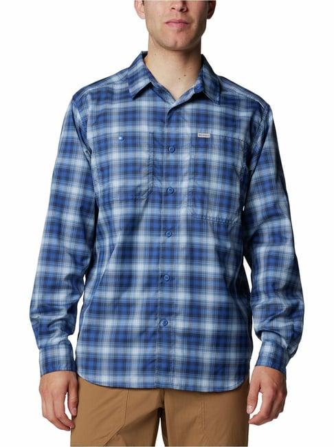 columbia mountain blue regular fit checks shirt