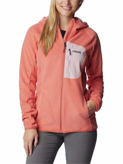 columbia orange hooded sports jacket