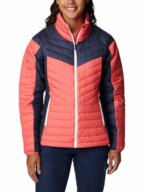 columbia pink & blue full sleeve powder lite puffer jacket