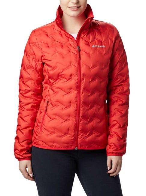 columbia red full sleeve delta ridge down puffer jacket