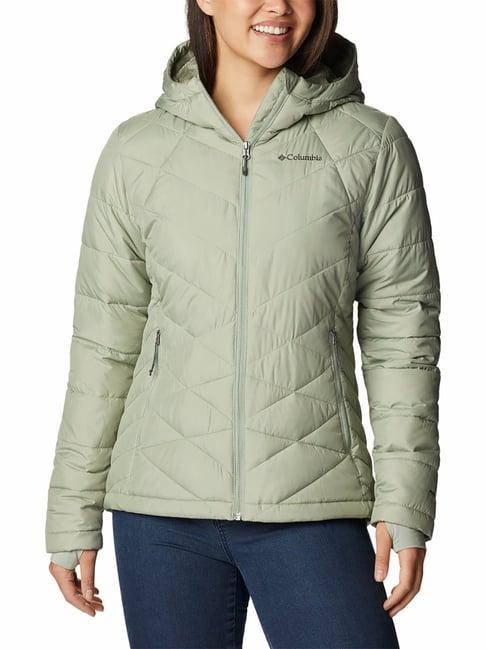 columbia sage green logo print hooded jacket