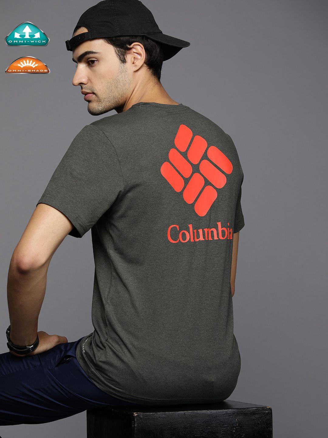 columbia tech trail brand logo printed t-shirt