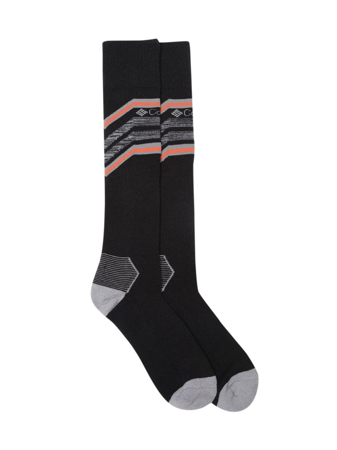 columbia unisex black patterned ankle length socks