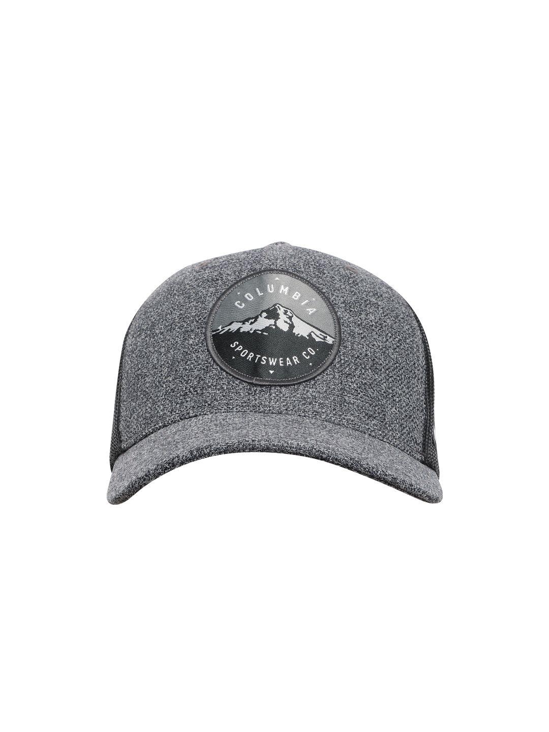 columbia unisex grey & black colourblocked mesh snapback cap