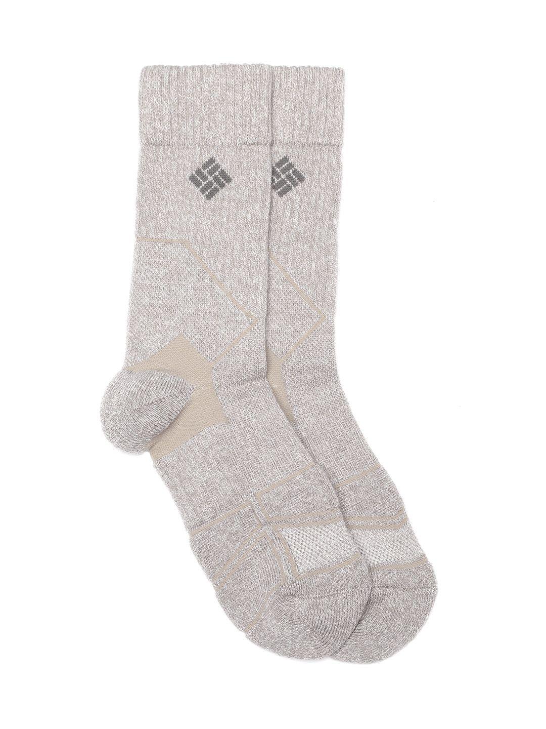columbia unisex off-white patterned ankle length socks